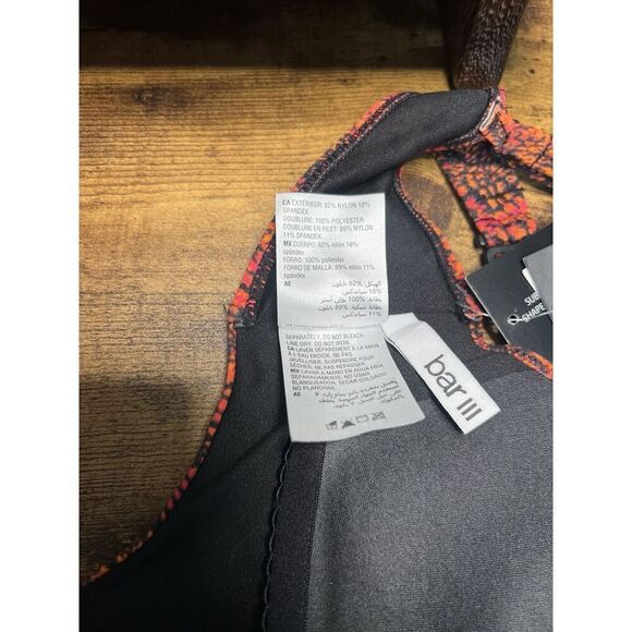 Bar III Viper Snakeskin Print Cut Out Monokini Swimsuit Sz Medium Red Black NWT! - Picture 9 of 9